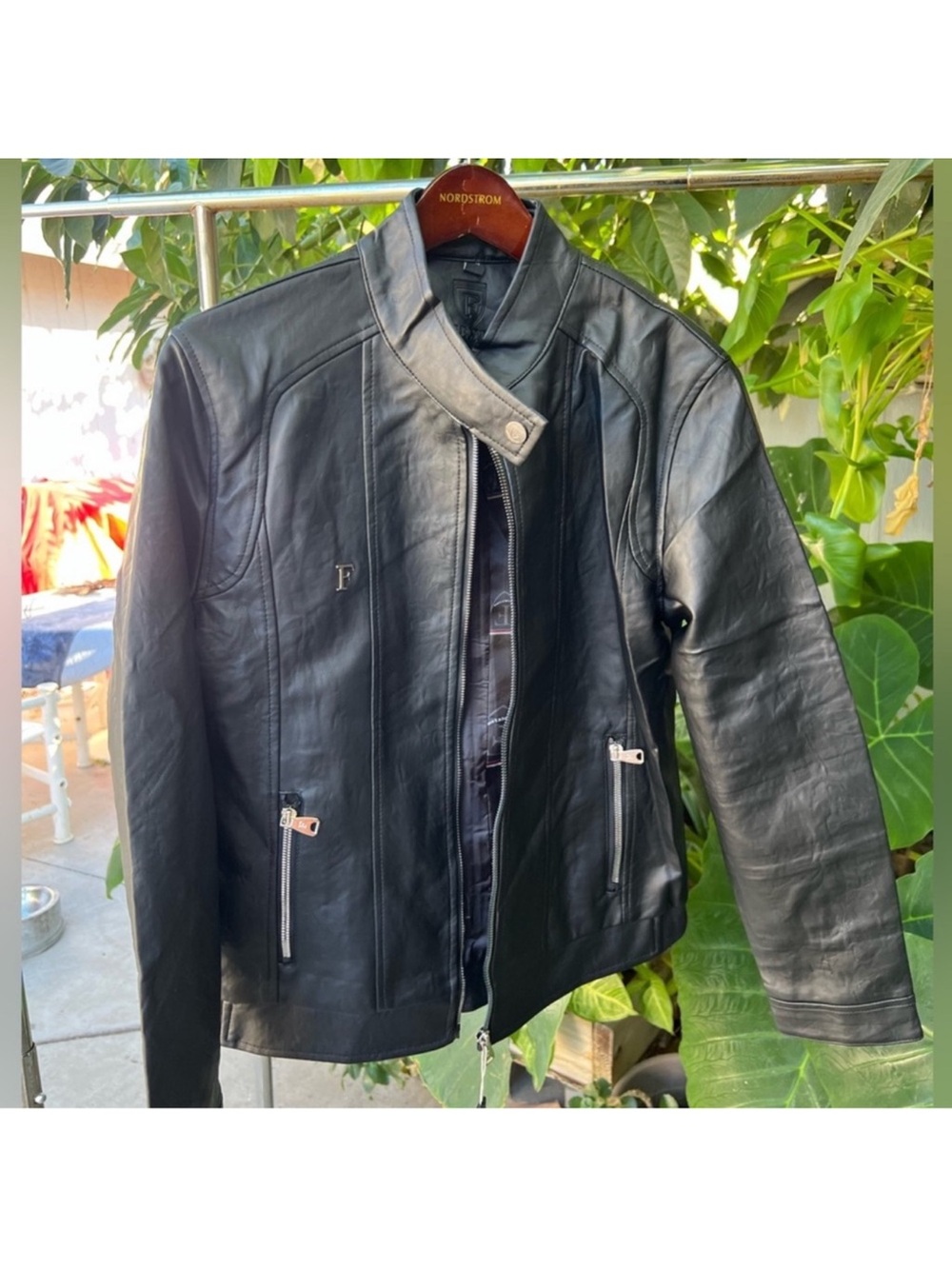 NWT Ferrari F collection vegan leather moto jacket